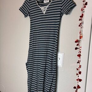 Black and White Striped Women's Dress